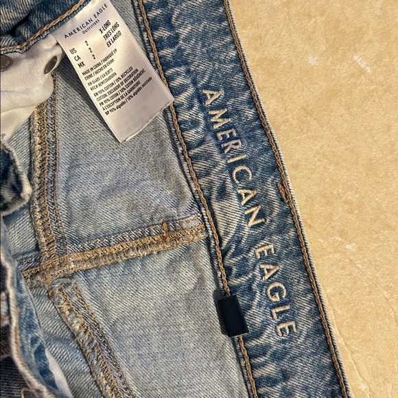 American Eagle Super High Rise Baggy Wide Leg Jeans 2 X Long - Picture 7 of 9